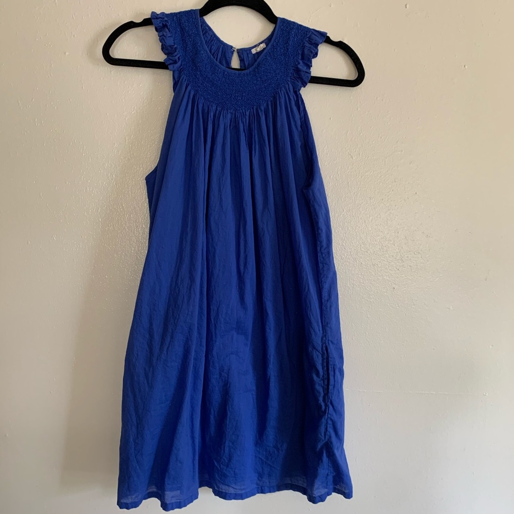Cobalt Blue J Crew Smocked Neck Baby Doll Dress!